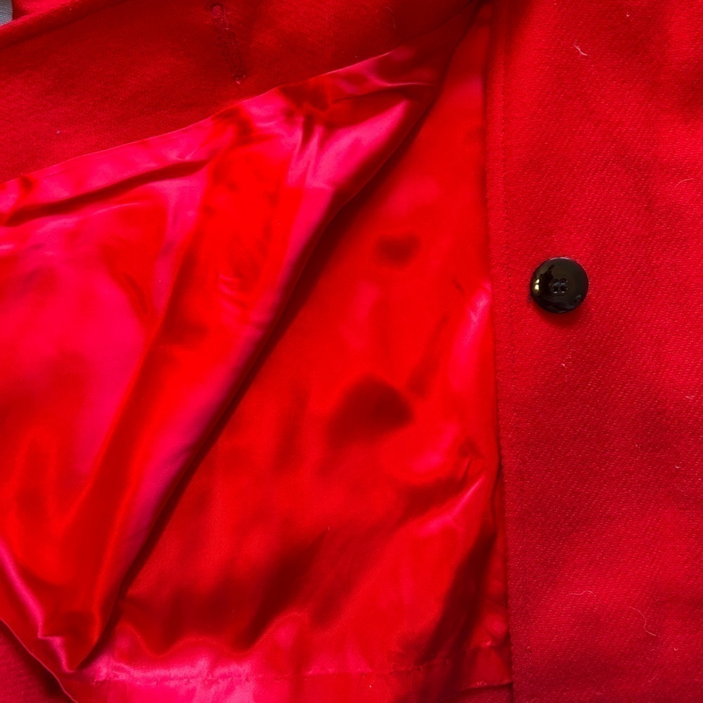 Pendleton Vintage Women's Dress Coat, 70's; 100% Virgin Wool, Red; Size 12 - Picture 6 of 6